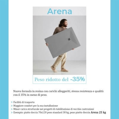 Piatto doccia 70x120 cm grigio effetto pietra in resina riducibile Karen
