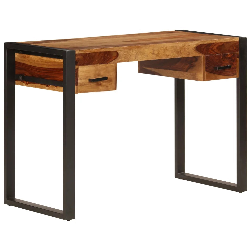 Scrivania con 2 Cassetti 110x50x77cm Legno Massello di Acacia 247401