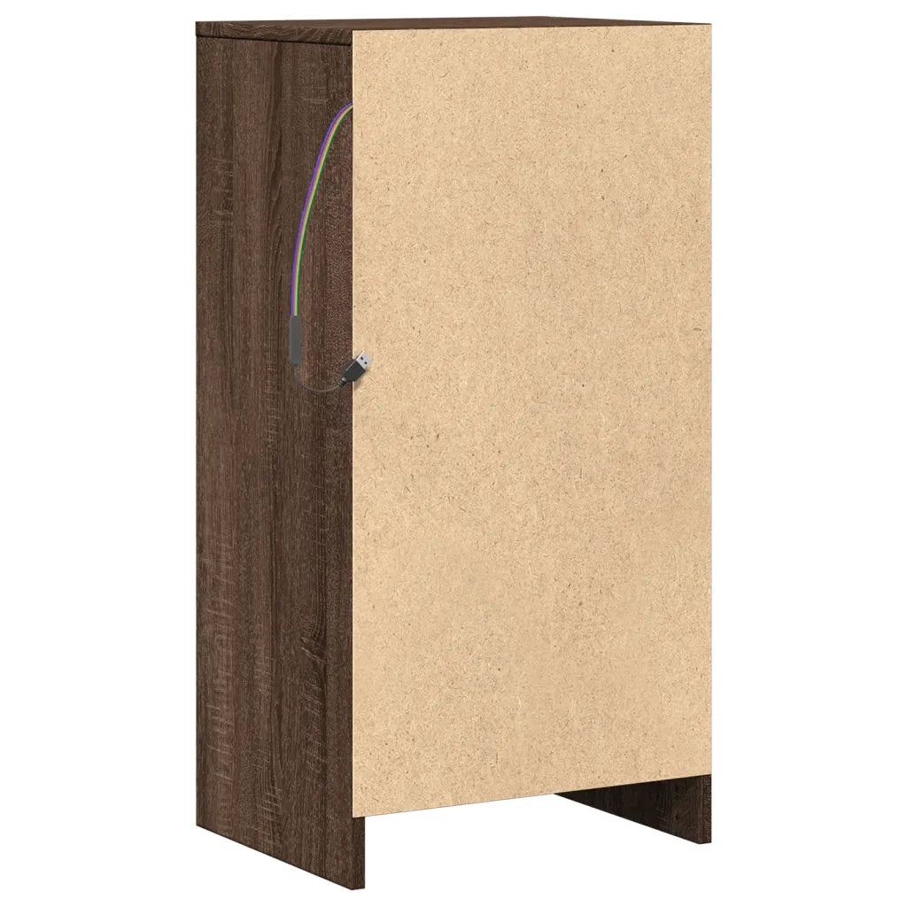 Credenza con LED-Buffet-Armadio da cucina Rovere Marrone 42,5x34x85 cm Legno Multistrato