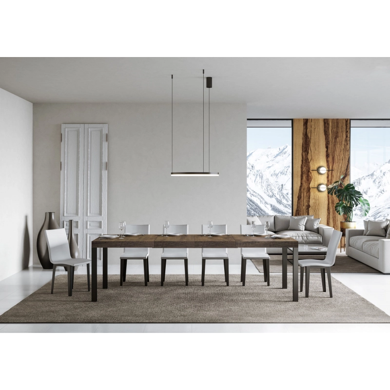 Tavolo allungabile 90x180/284 cm Everyday Premium telaio Antracite - Noce