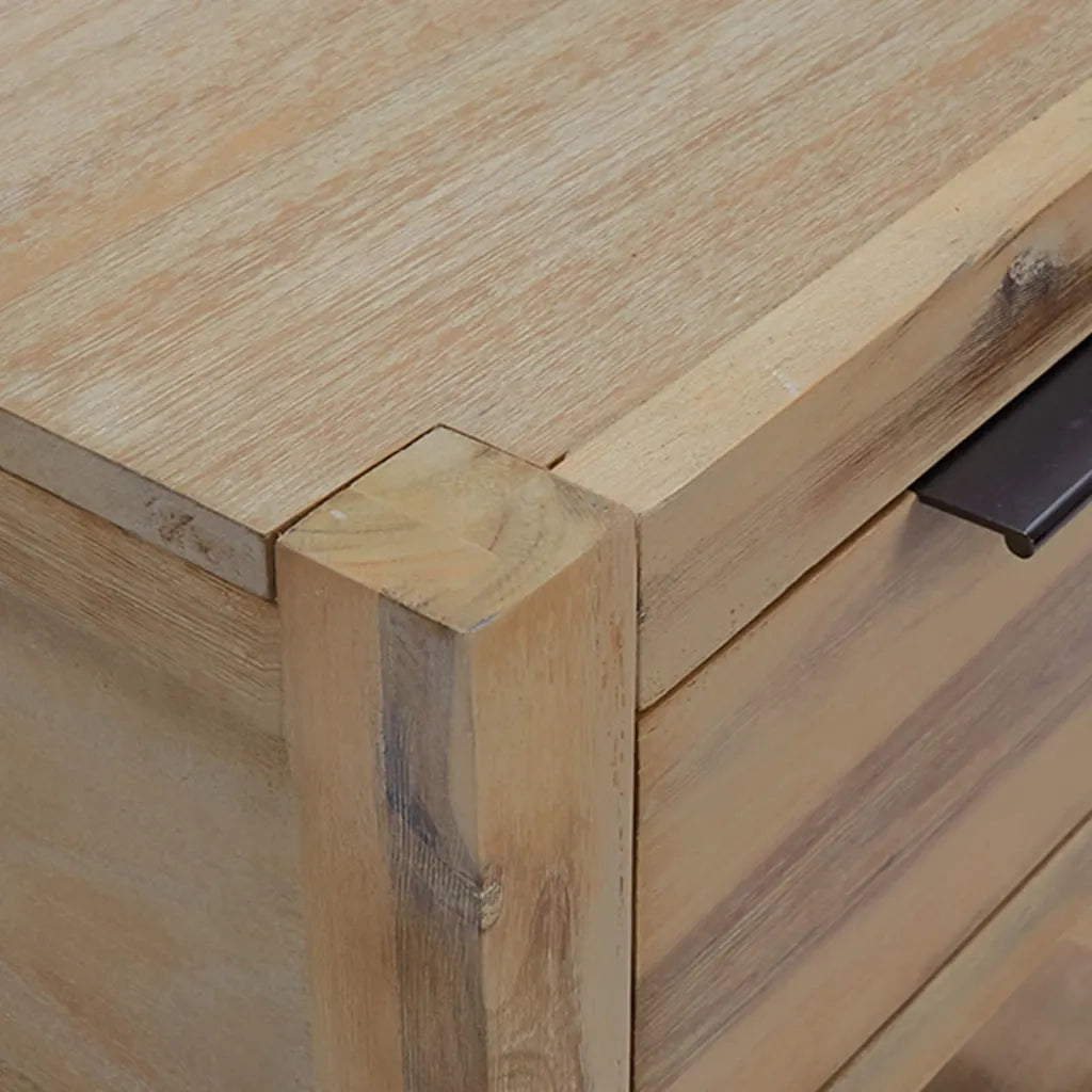 Comodino | Armadio da Notte | Mobiletto da notte con Cassetto 40x30x48 cm in Legno Massello di Acacia