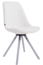 Sedia Calais in similpelle girevole bianco,bianco