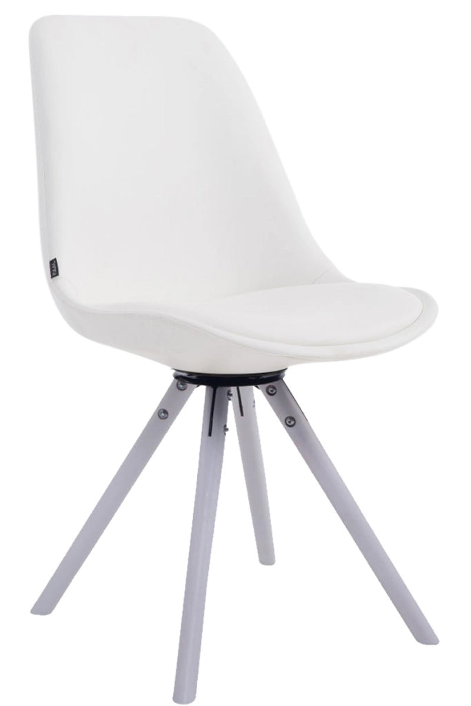 Sedia Calais in similpelle girevole bianco,bianco