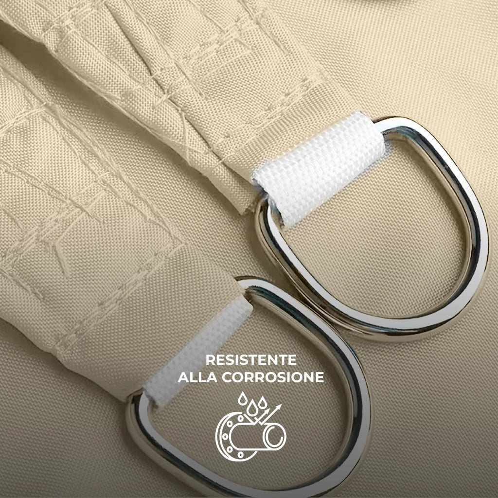 Tenda a Vela Ombreggiante Impermeabile con Anelli Rinforzati Copertura Sole per Giardino Terrazzo Balcone Patio Diverse Forme e Misure Beige - Rettangolare4x6 Metri