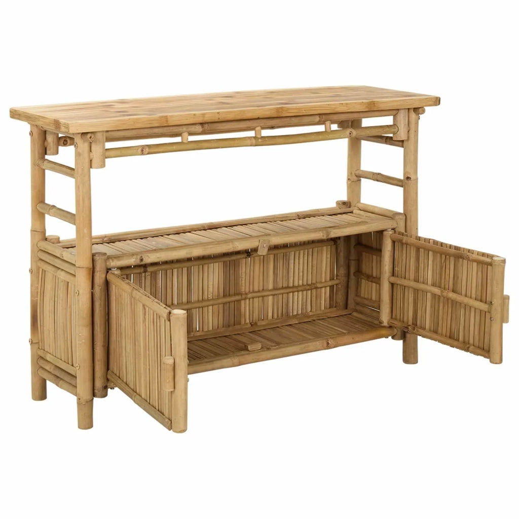 Tavolo consolle con lo scaffale Naturale 110 x 35 x 75 cm Bambù
