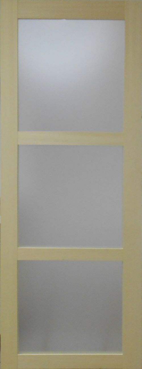 Porta scorrevole smaltata Ayous impiallacciato 3 vetri H204 x L93 senza maniglia