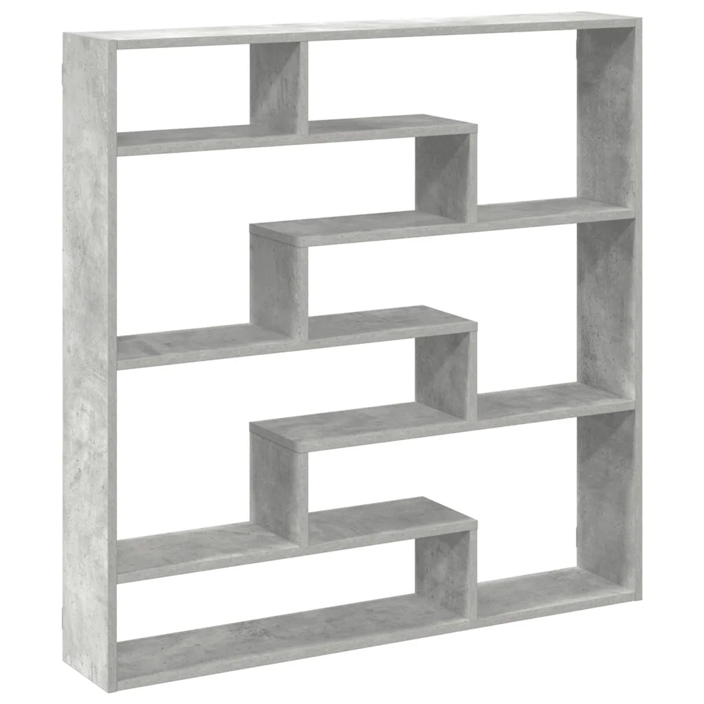 Mensola a Cubo da Parete 7 Scomparti Truciolato Grigio Cemento 860025