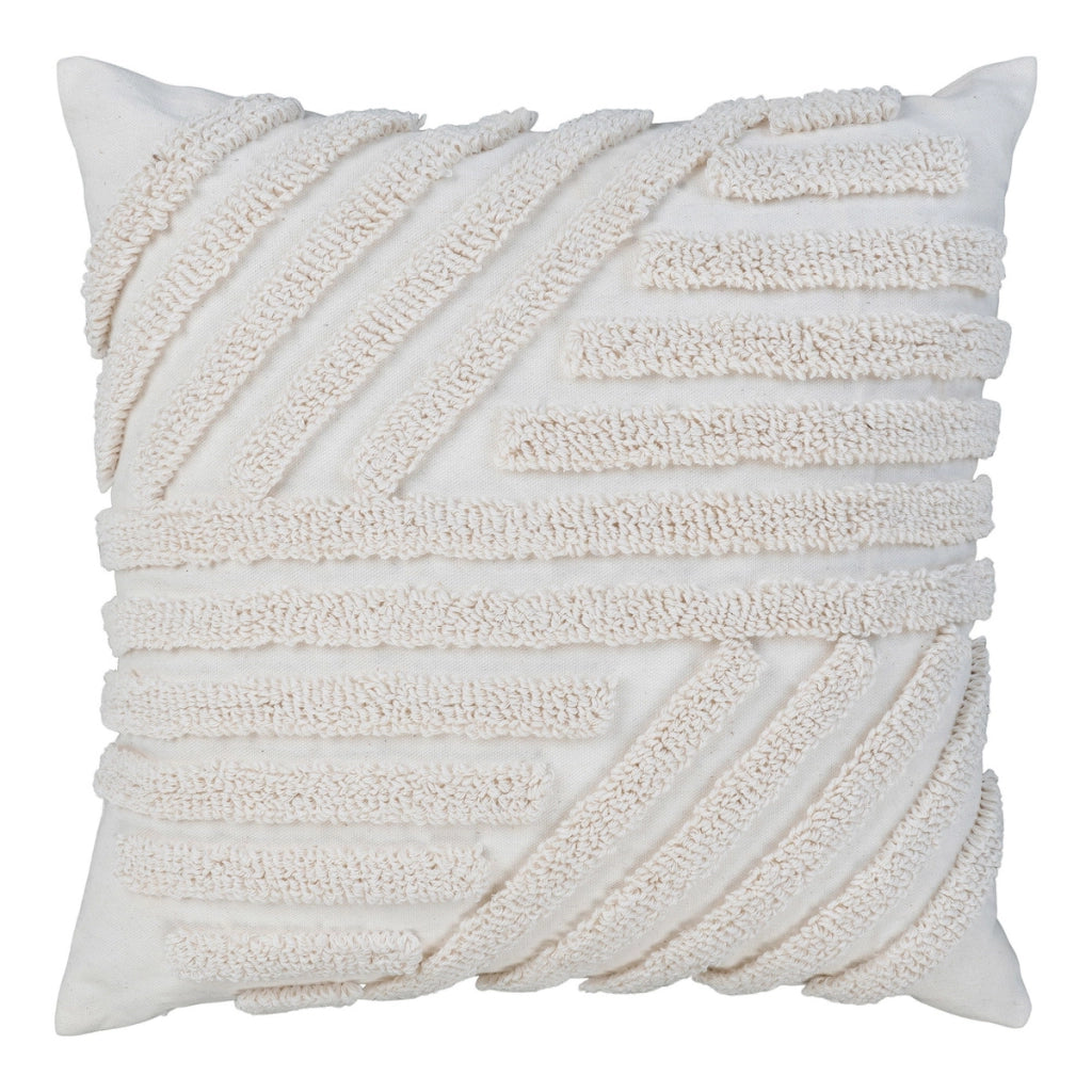 Cuscino Decorativo Albany, Bianco, Cotone, 45x45x1 cm