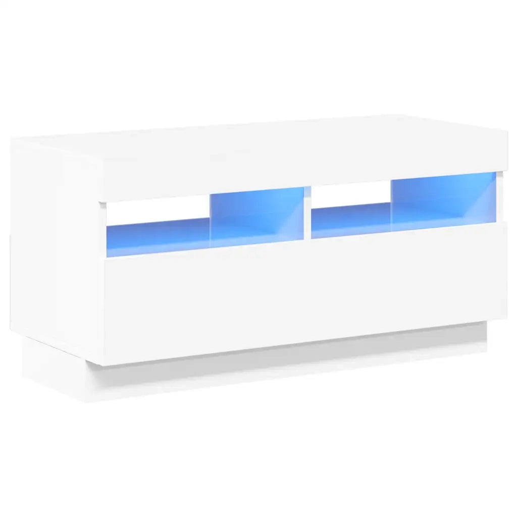 Mobile Porta TV con Luci LED Bianco Lucido 80x35x40 cm 804451