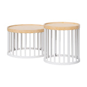 Tavolino da divano Enara Bambù/Bianco 50.5 x 50.5 cm, con 2 parti Vicco