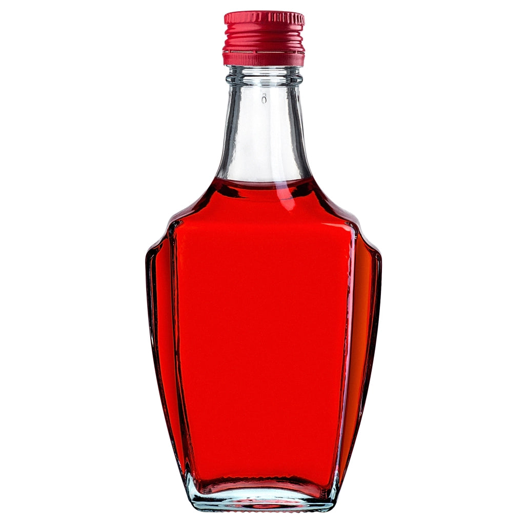 KADAX Bottiglia in Vetro per Tintura 250ml Con Tappo Rosso 10pz.