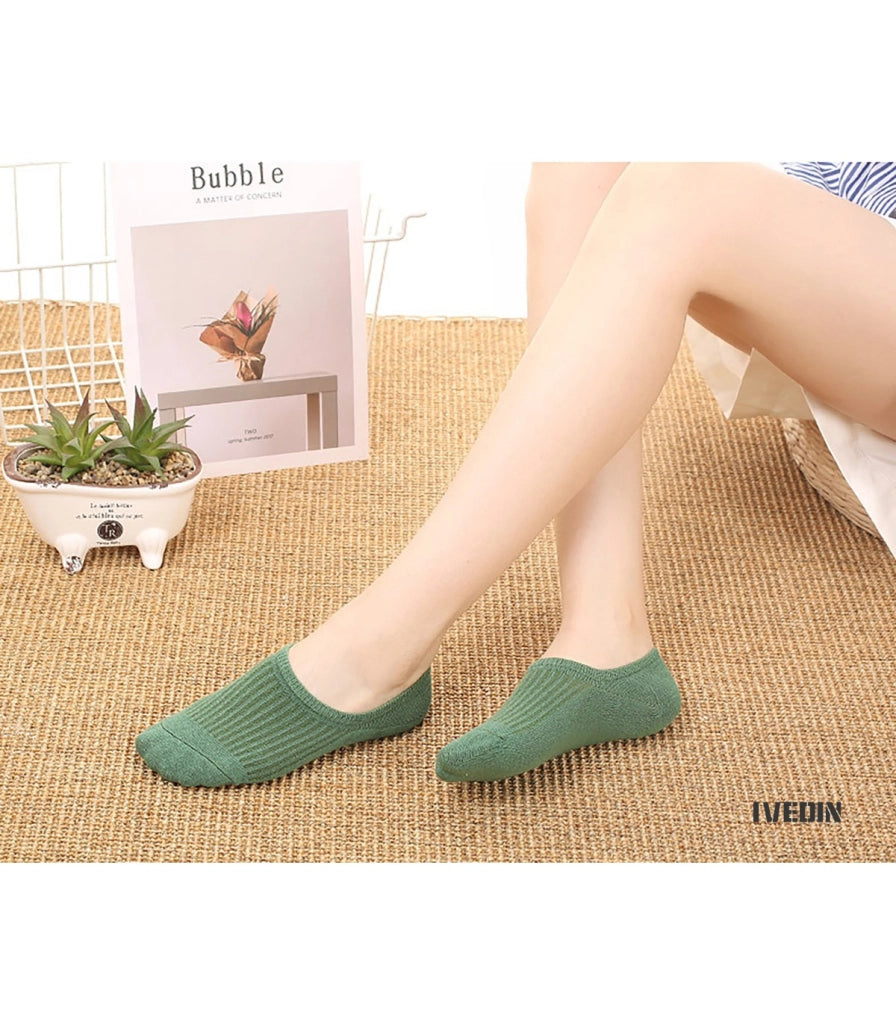 Calzini Invisibili Sottili Antiscivolo in Cotone Unisex | Silicone Antiscivolo sul Tallone | Taglia 36–43 EU