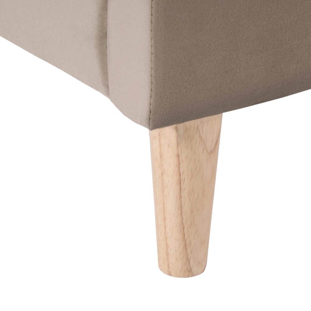 Letto singolo in velluto tortora con base a doghe 90 x 200 cm Camera Moderna Tradizionale