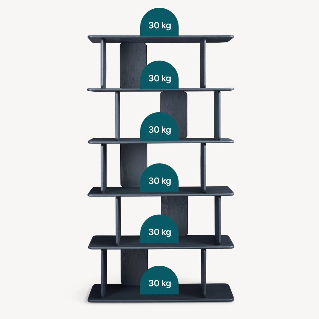 Libreria Gäljami con 5 Ripiani Aperti 180 x 100 x 35 cm - Nero [en.casa]