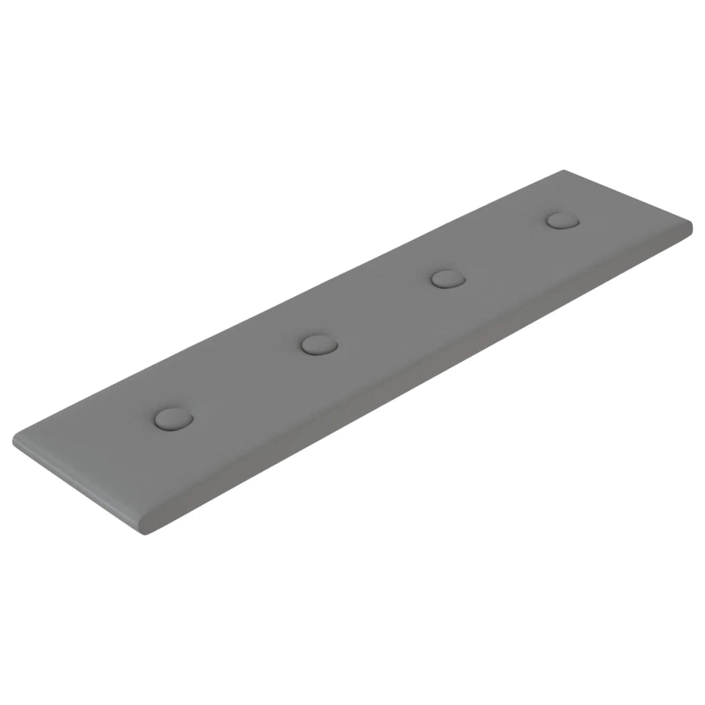 Testiera da Parete 12 pcs Grigio 60 x 15 cm Pelle Sintetica 42046705