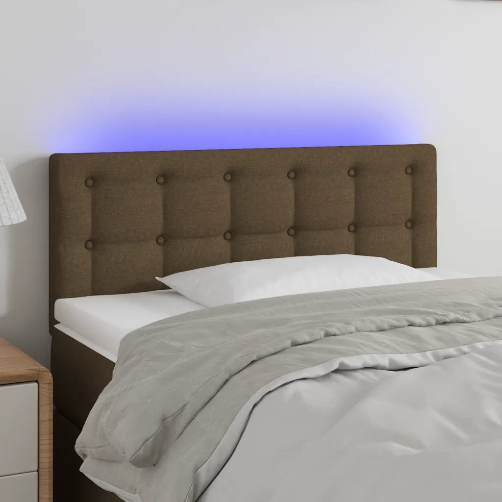 Testiera | Testata a LED Marrone Scuro 80x5x78/88 cm in Tessuto