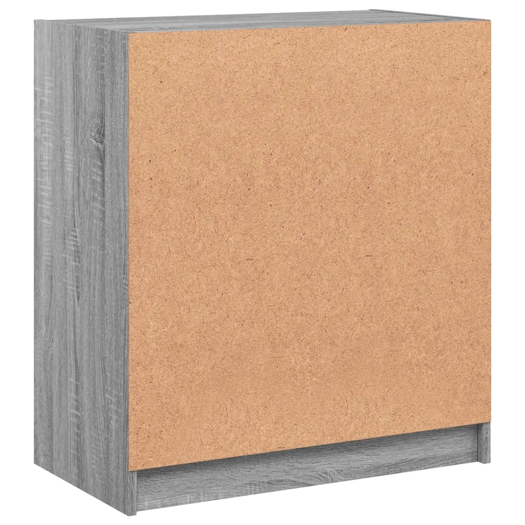 Mobile con Ante in Vetro Grigio Sonoma 68x37x75,5 cm 836425