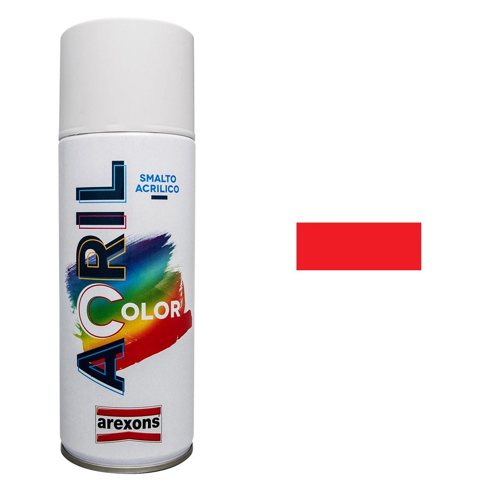Smalto Spray Acricolor Vernice Acrilica per Metallo Legno Muro Interno Esterno Colore: Rosso Traffico