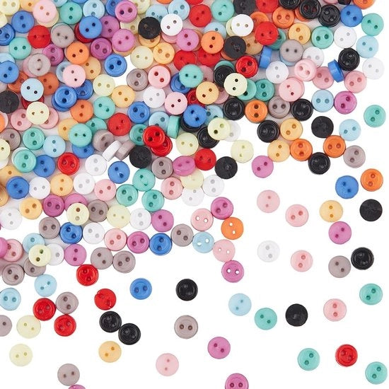 Mini Bottone Decorativo 3mm - 360 Stuks in 12 Colori