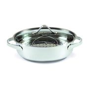Set di 2 Casseruole Ovale 4 Pezzi Acciaio Inox Grigio Lucido