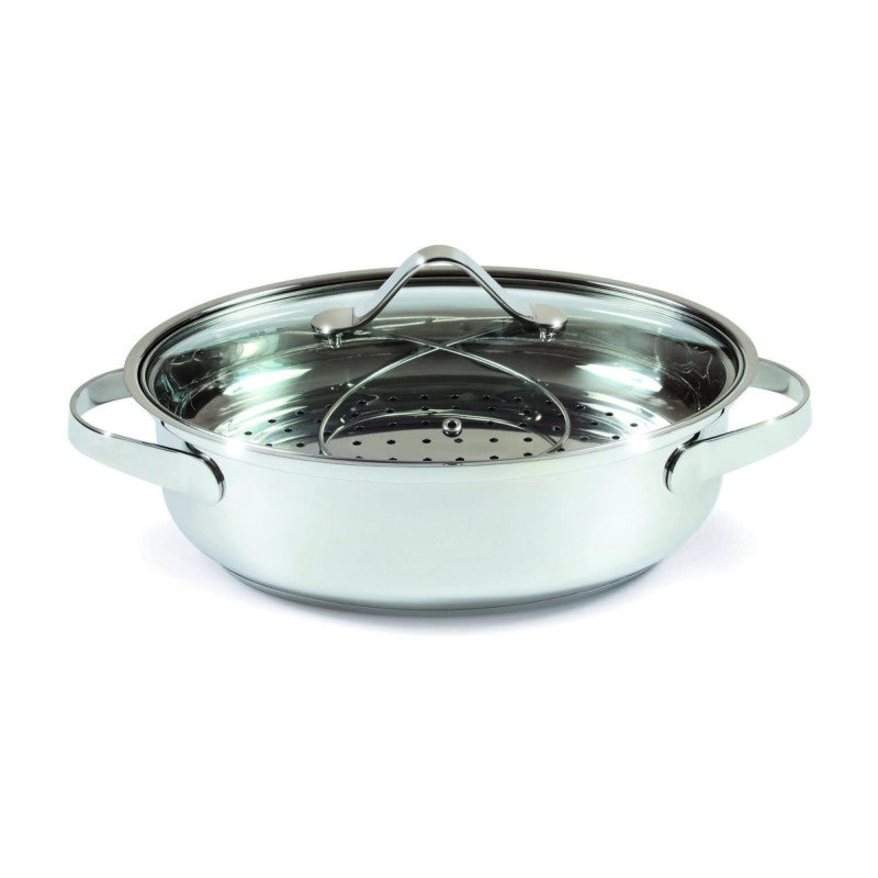 Set di 2 Casseruole Ovale 4 Pezzi Acciaio Inox Grigio Lucido