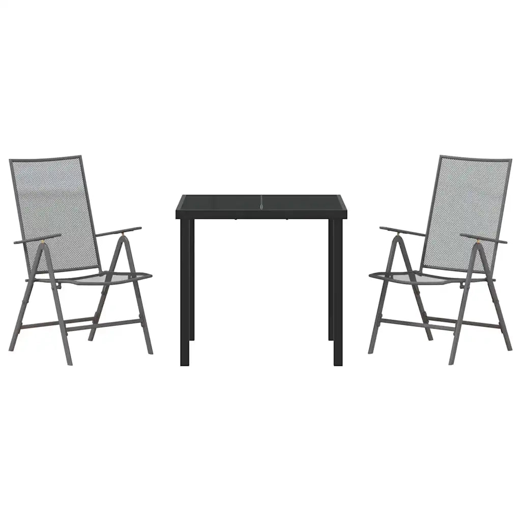 Set da Pranzo per Giardino 3 pcs Antracite