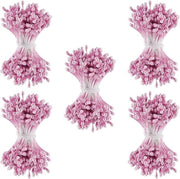 1200 pezzi - 3 mm - Filo di fiori in plastica - Parelroso - Testa doppia - Polloni di fiori - Steli di fiori piccoli - Decorazione centrale - Filo di spillo - Accessori per gioielleria - Creazione di gioielli