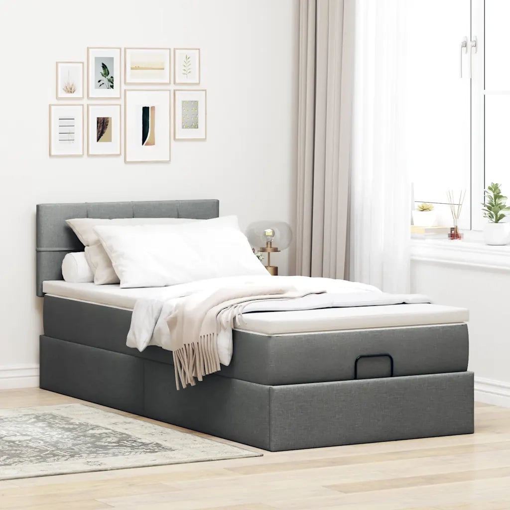 Struttura Letto Pouf con Materasso 90x190 cm in Tessuto 3311422