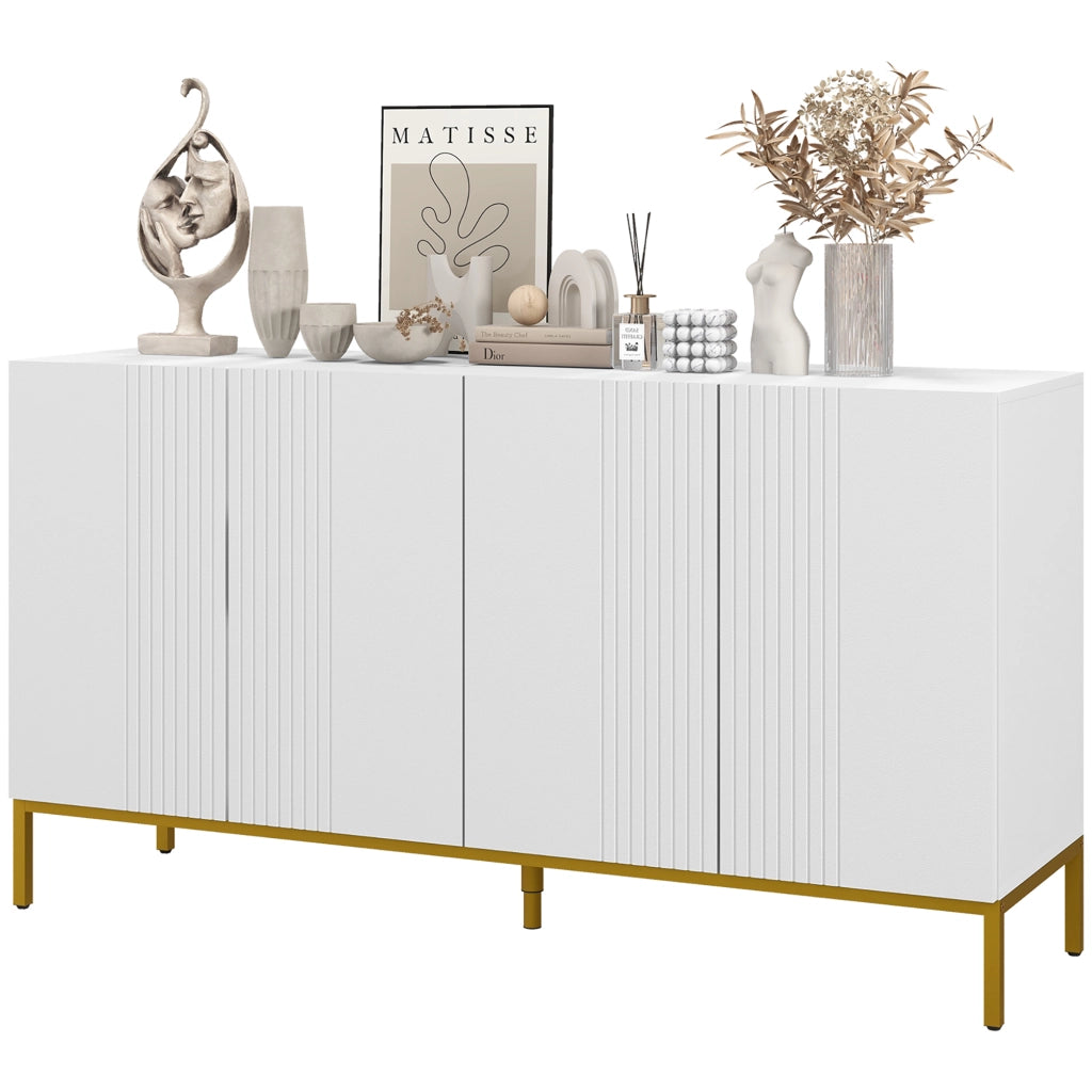Credenza design moderno ¨C zephmum ¨C bianco legno metallo dorato