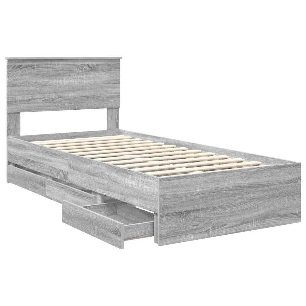 Struttura del letto con cassetto Grigio Sonoma 90 x 190 cm 3410754