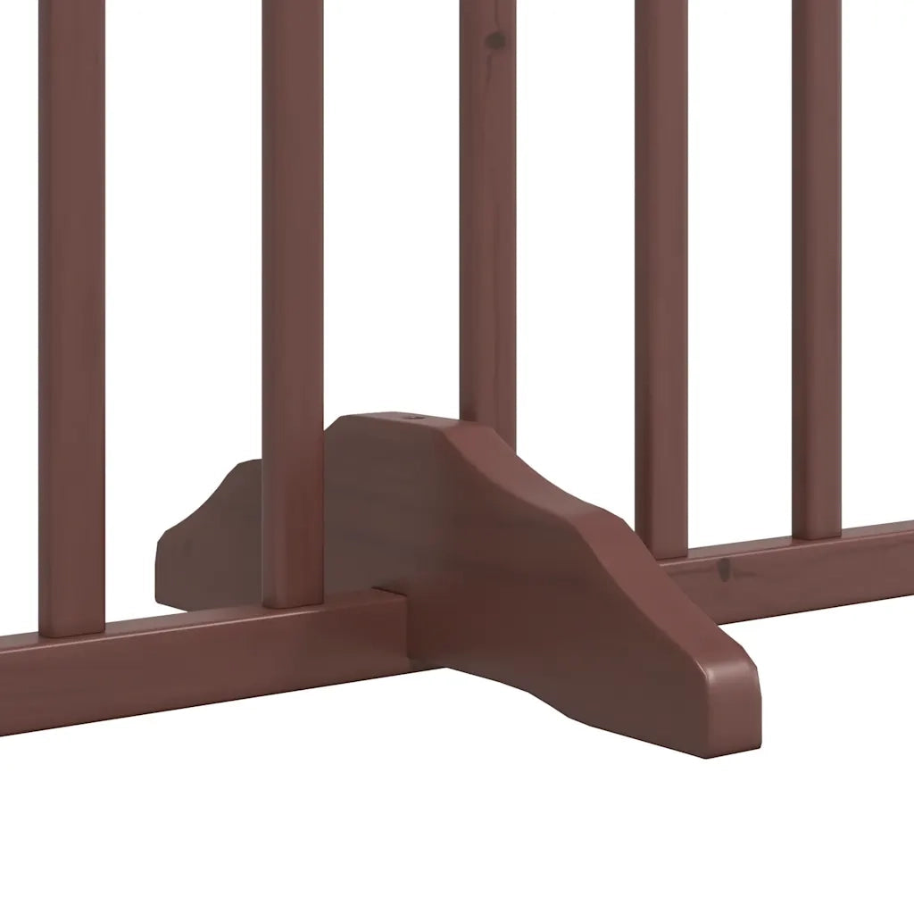 Cancello Cani Porta Pieghevole Marrone 12 Pannelli 960cm Pioppo CFW2955647