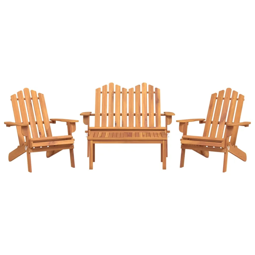Set Salotto da Giardino Adirondack 4pz Legno Massello di Acacia 3152130