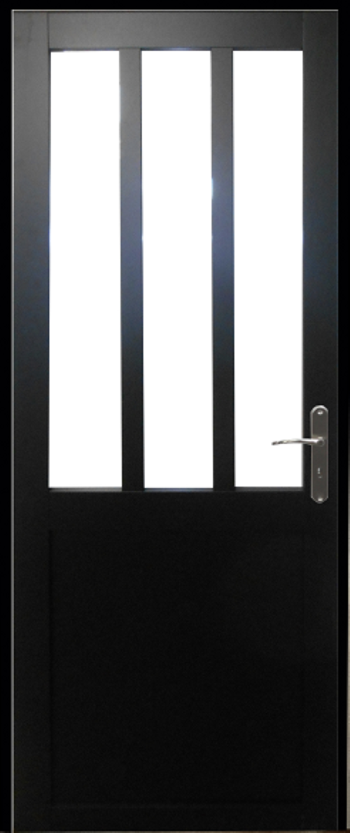 Blocco porta officina rivestito di nero Larghezza 83 Larghezza Spingitore sinistro