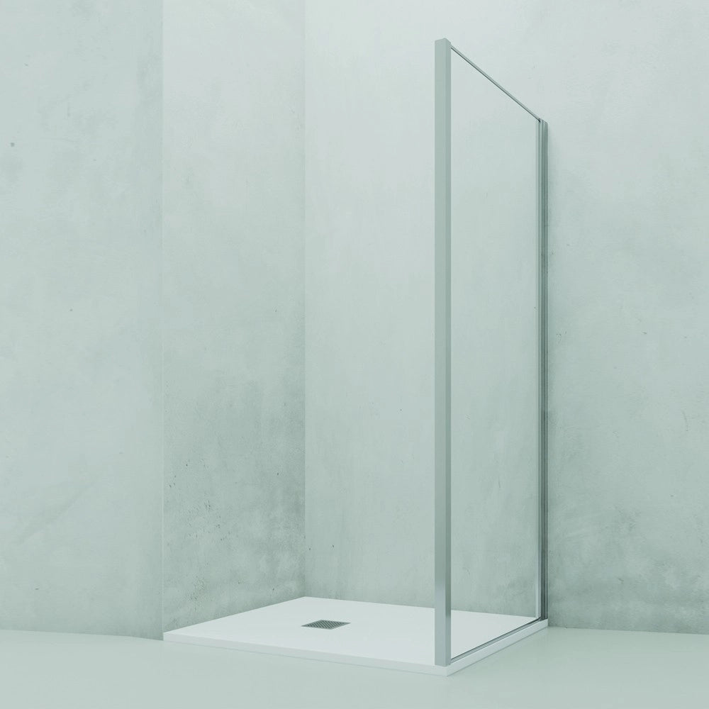 Parete fissa 87-89 cm vetro trasparente 6 mm, h. 1,95 da abbinare ad una porta - new plus