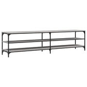 Mobile TV multimediale mensola TV credenza TV adatto per sala da pranzo soggiorno camera da letto colore Sonoma 200 x 30 x 50 cm legno ingegnerizzato e metallo grigio 02_0028436