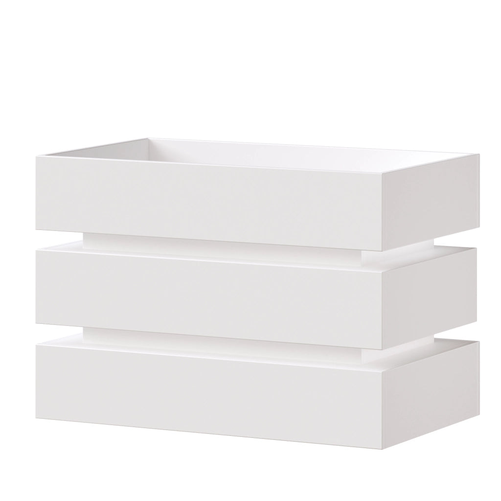 Mobile Bagno Sospeso con LED ¨C MINIMAL ¨C Bianco, Sottolavabo in Ceramica, Cassetti Soft-Close