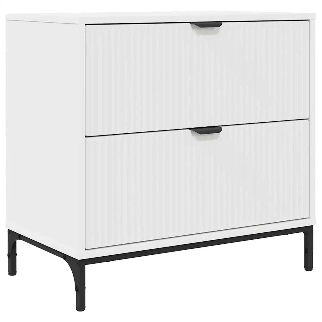 Comodino-Tavolino da notte Bianco 63.5 x 36 x 61 cm Legno multistrato