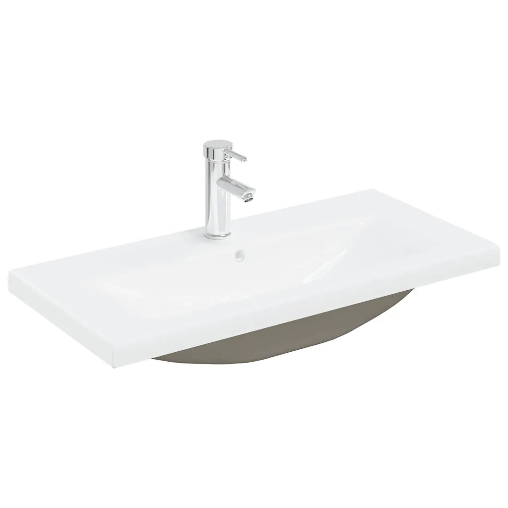 Set Mobili da Bagno 2 pz Grigio Cemento in Legno Multistrato