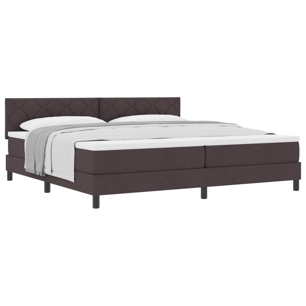 Letto Box Spring con Materasso Marrone Scuro 200x200 cm Tessuto