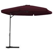 Ombrellone da esterno con palo in acciaio da 300 cm rosso bordeaux 02_0008192