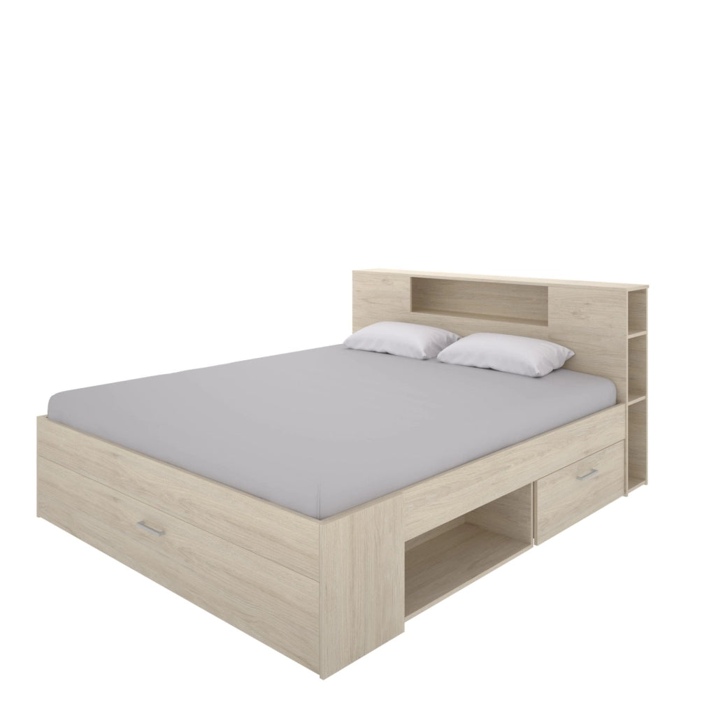 Murlo, Letto Matrimoniale Contenitore, Marrone Rovere