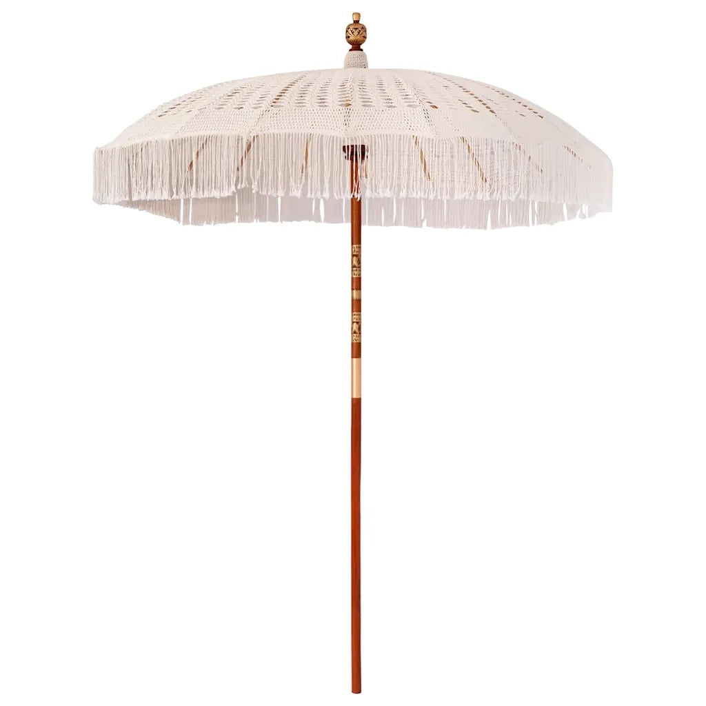 Parasol in macramè Crema 190 x 190 x 260 cm 42006469