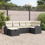 Set di divani con cuscino Nero e Crema polyrattan 3359076
