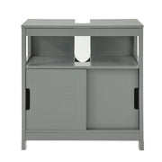 Mobile Sottolavabo Per Bagno con Poggiapiedi Sottolavabo Bagno Mobile Bagno Sottolavabo Grigio Scuro FRG128-SG