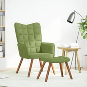 Divano Sedia-Poltrona Relax con Poggiapiedi Verde Chiaro in Velluto 448481