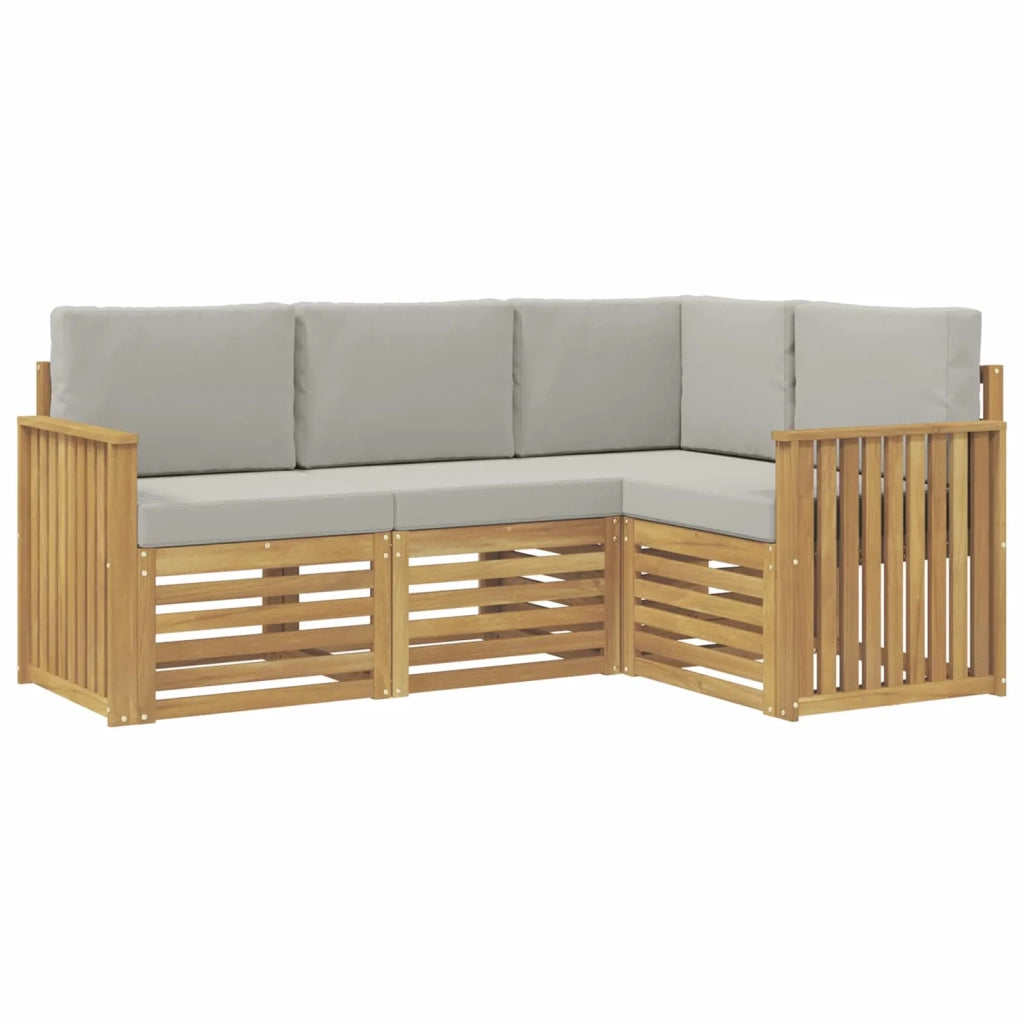 Set divani 4 pcs Bianco e Grigio Chiaro 187,5 x 128,5 x 73 cm 3391751