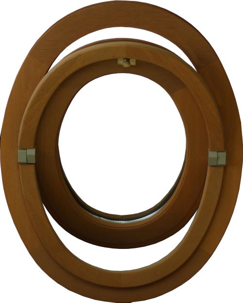 Ovale Oeil De Boef 1 Foglia - H.65 X L.50 Cm - Legno senza maniglia