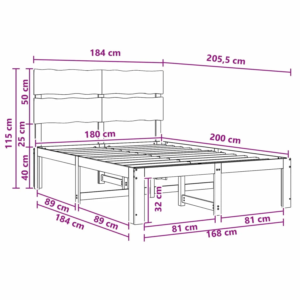 Letto matrimoniale con testiera ROSTOCK Bianco 180 x 200 cm 3405496