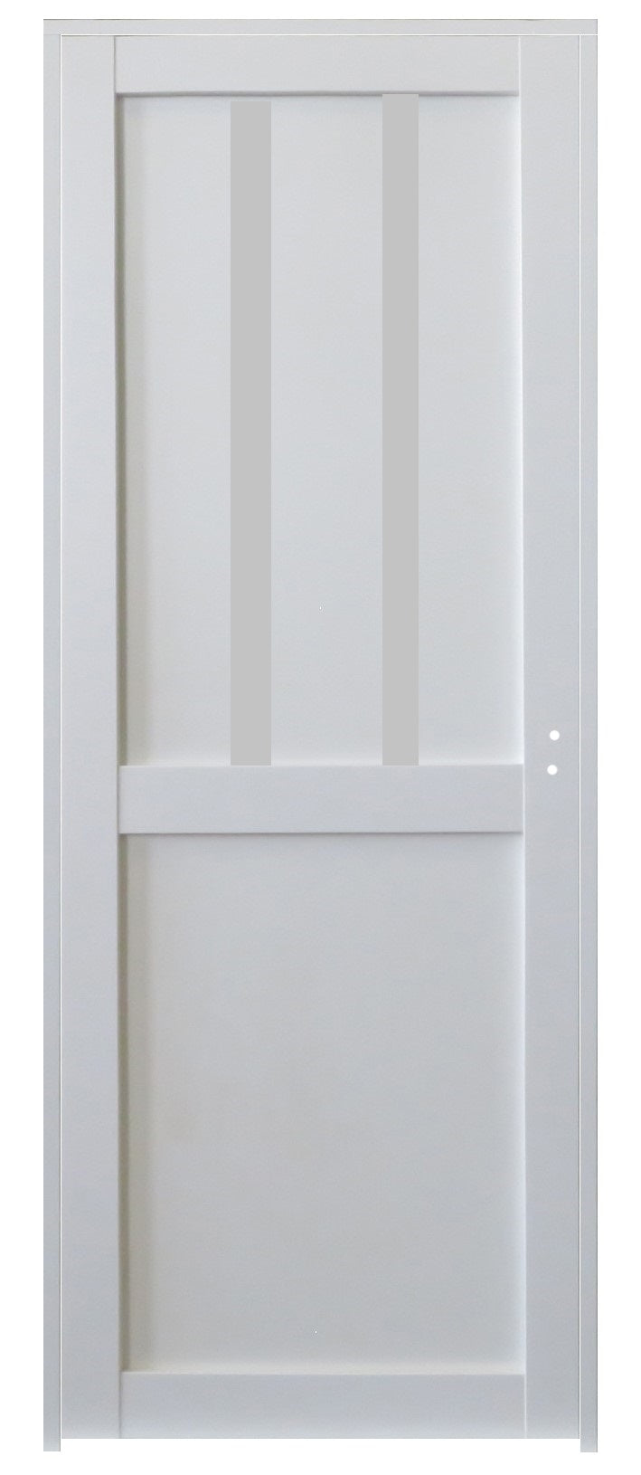 Blocco Porta Officina 2 Pannelli Bianco H204 x L73 Pannello Laterale Sinistro a Spinta + Maniglia