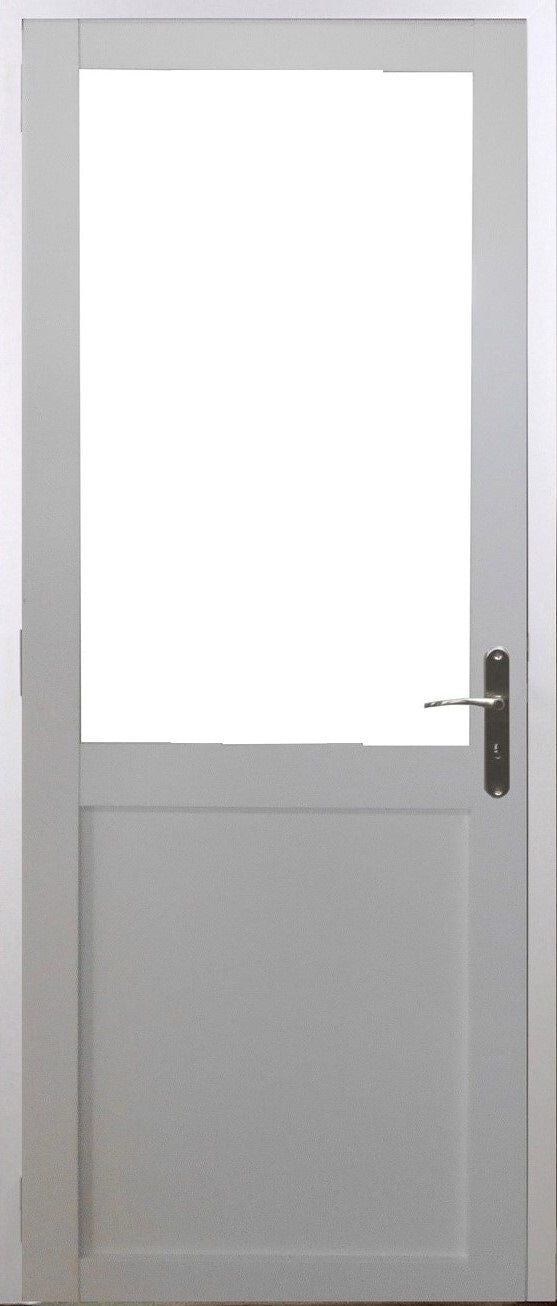 Blocco porta officina BIANCO senza montante H204 x L83 Dimensioni tavolo a spinta sinistra + maniglia